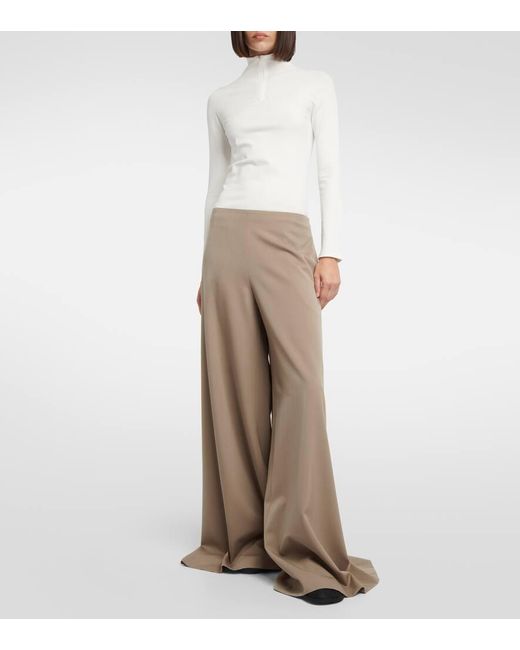 Pantalones Anchos Dela De Lana The Row de color Natural