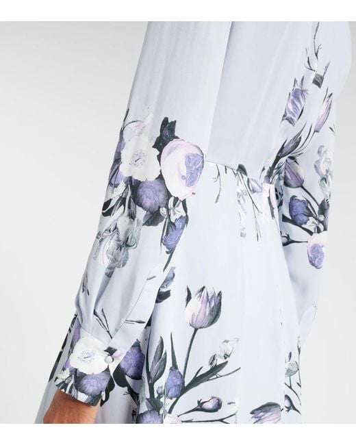 Erdem Blue Floral Midi Dress