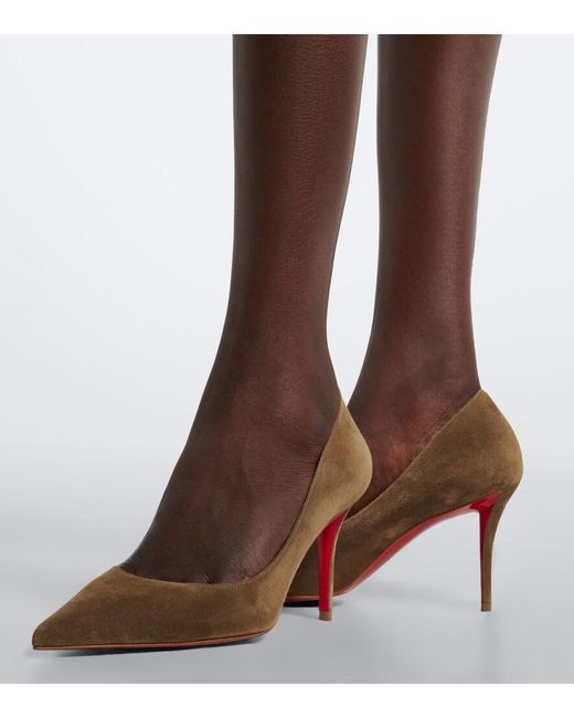 Christian Louboutin Brown Miss Z Suede Pumps