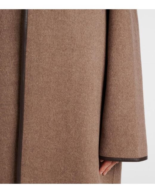 Totême  Brown Wool Double Clasp Coat