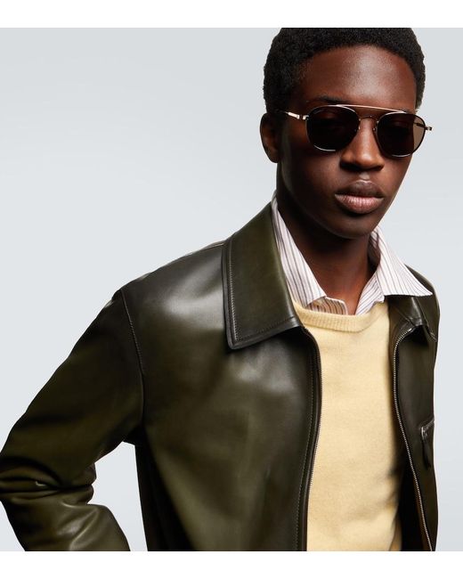 Cartier Brown Signature C Round Sunglasses for men