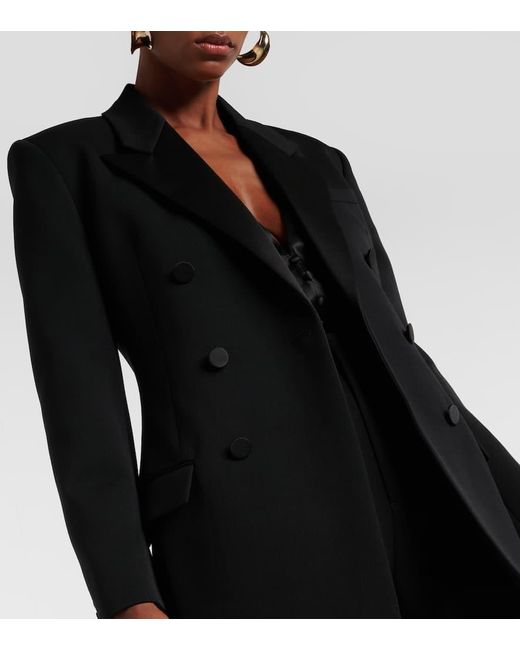 Saint Laurent Black Wool Grain De Poudre Tuxedo Jacket
