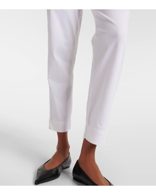 Pantalon slim Leisure Terreno en coton Max Mara en coloris White