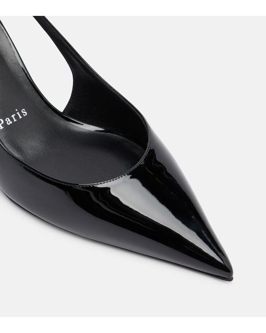Christian Louboutin Black Miss Z 60 Patent Leather Slingback Pumps