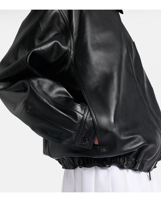 Prada Black Leather Blouson Jacket