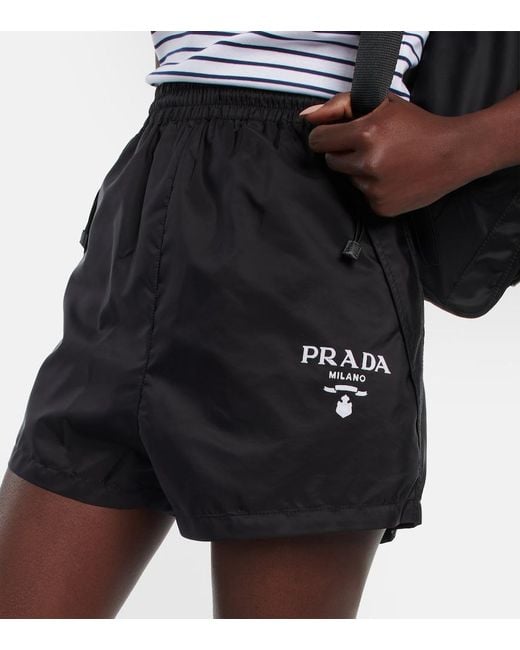 Prada Black Re-Nylon High-Rise Shorts