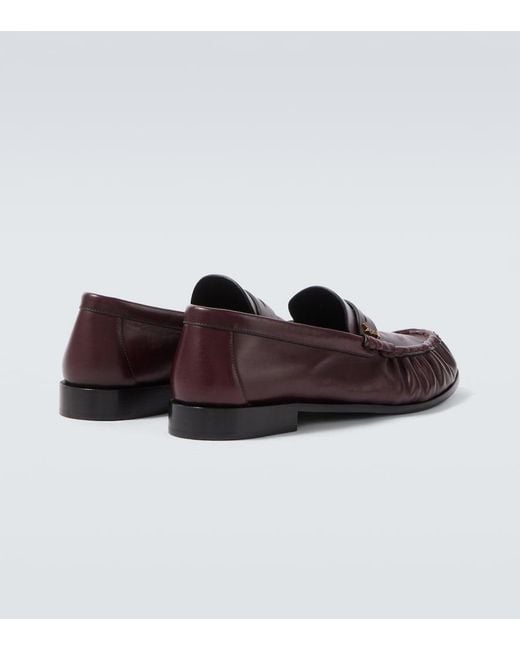 Saint Laurent Brown Le Loafer Supple Leather Penny Loafers for men