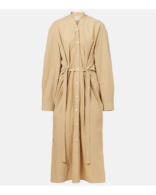 Lemaire Natural Belted Cotton Shirt Dress