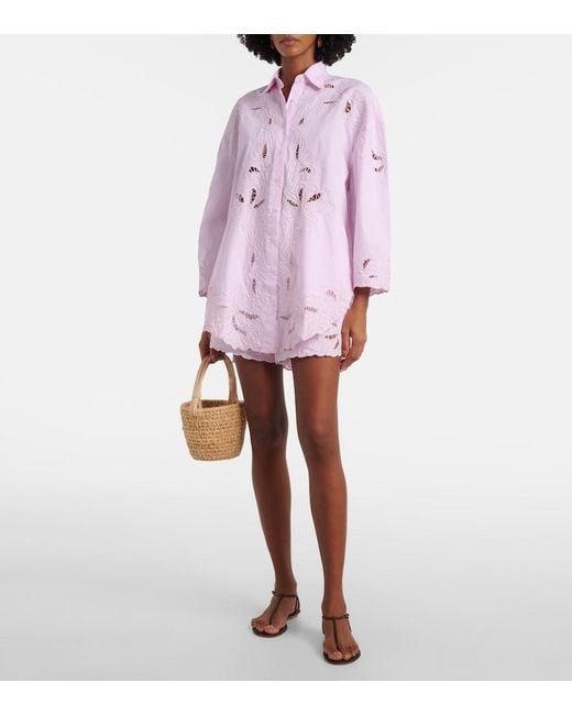 Juliet Dunn Pink Oversized Cotton Top