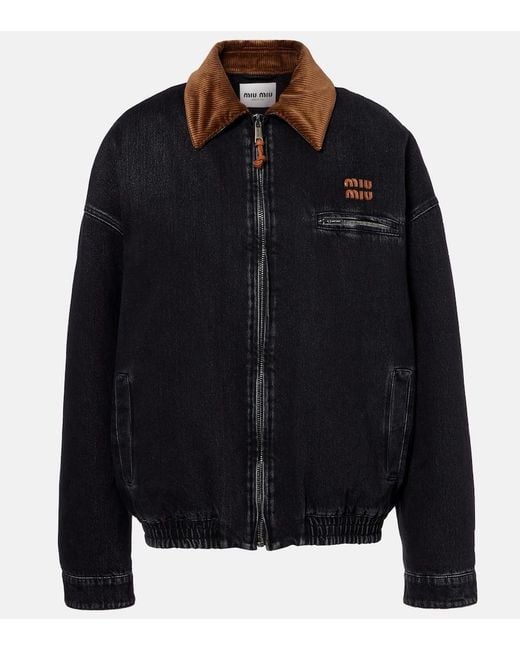 Miu Miu Black Logo Denim Jacket