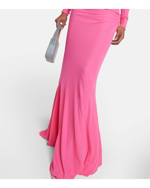 Blumarine Pink One-shoulder Cutout Maxi Dress