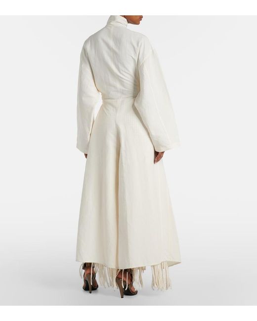 Alaïa White Trompe L'Oil Wide-Leg Pants