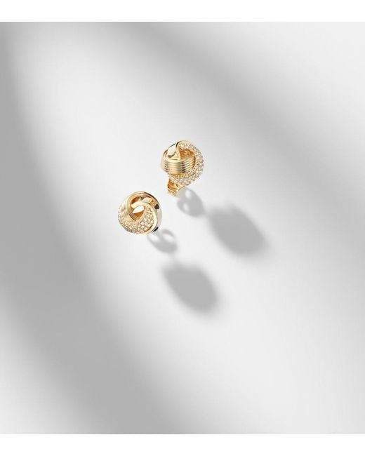 Sydney Evan White Tri-Link 14Kt Earrings With Diamonds