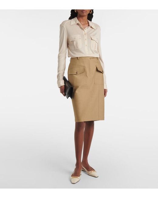 Tom Ford Natural Patent Leather Slingback Flats