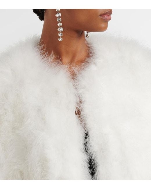 Yves Salomon White Feather Jacket