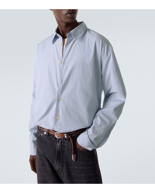 Our Legacy Blue Beyond Striped Cotton Poplin Shirt for men