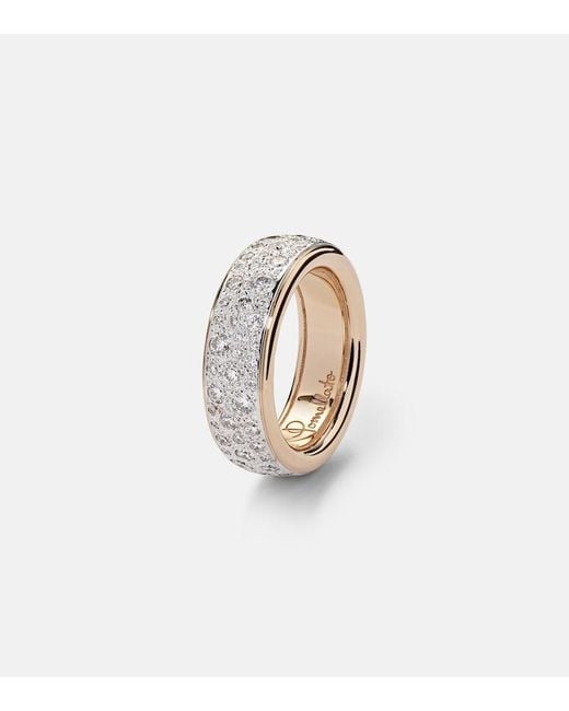 Pomellato White Iconica 18Kt Rose Ring With Diamonds