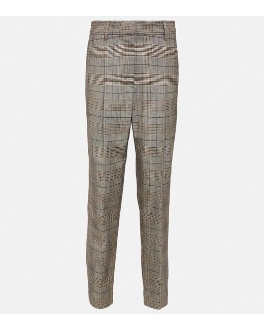 Brunello Cucinelli Gray Prince Of Wales Pants Multicolor
