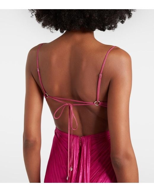 Maria Lucia Hohan Red Lupita Draped Silk Gown