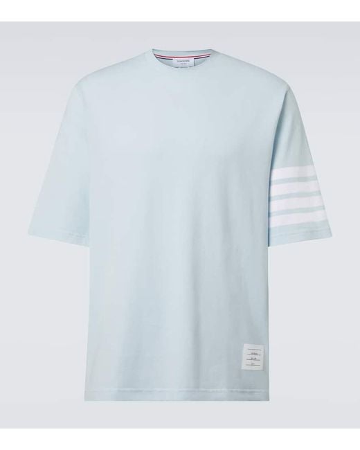 Thom Browne T-Shirt 4-Bar Aus Baumwoll-Jersey in Blue für Herren