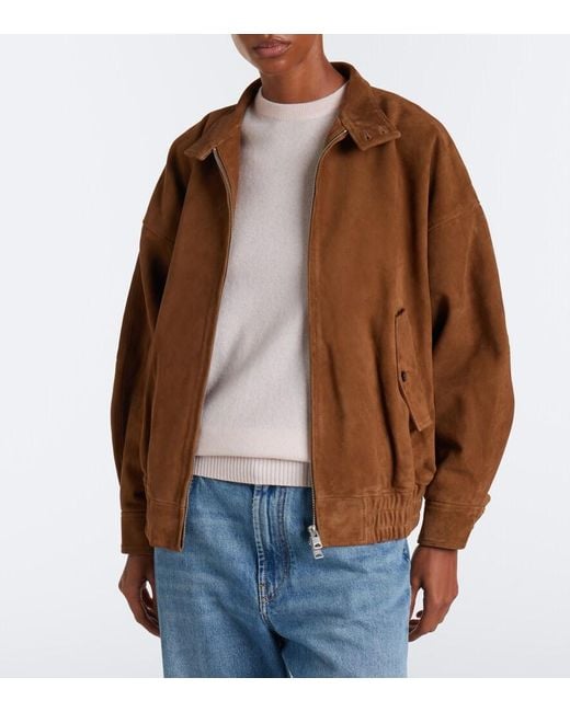 Agolde Brown Blair Suede Blouson Jacket