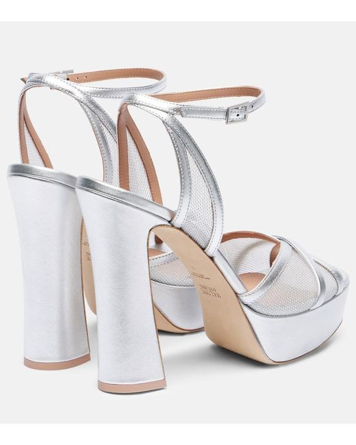 Malone Souliers White Sylvie 125 Leather Platform Sandals