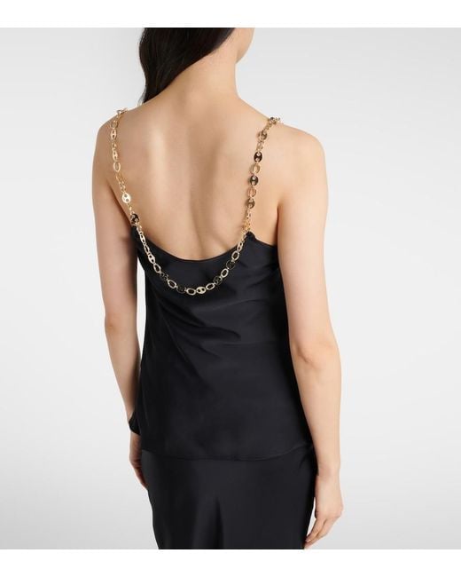 Top Con Cadena Rabanne de color Black