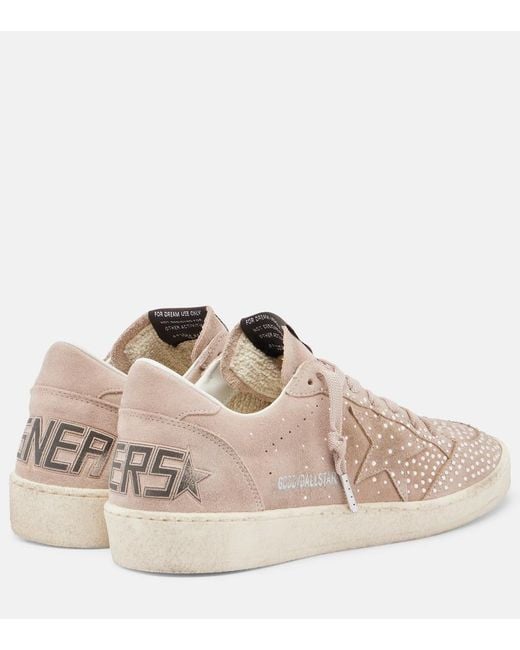 Golden Goose Deluxe Brand Pink Ball Star Embellished Suede Sneakers