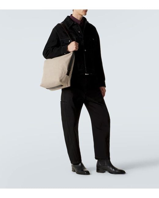 Lemaire Tote Bag Belted Aus Canvas in Natural für Herren