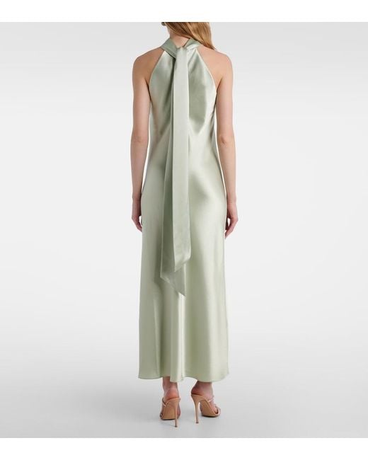 Galvan White Maxikleid Sienna Aus Satin