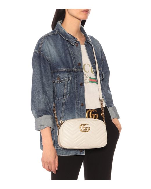 gg marmont small shoulder bag white
