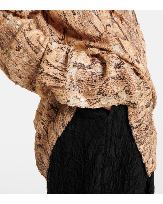 Dries Van Noten Natural Hemd Mit Pailletten