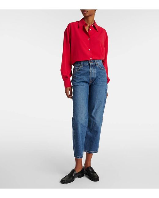 Jean Droit Lesley A Taille Mi-Haute The Row en coloris Blue