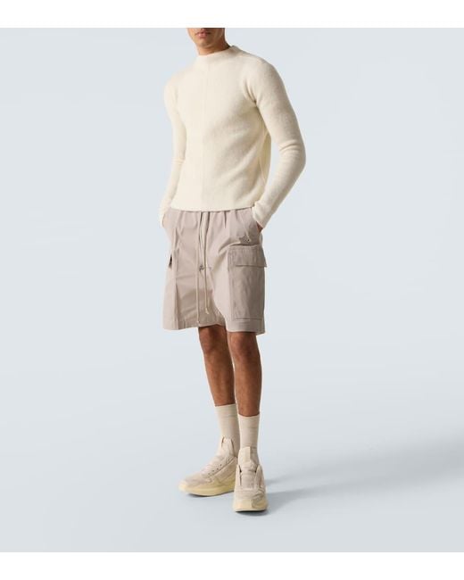 Rick Owens White Calf Hair Sneakers for men