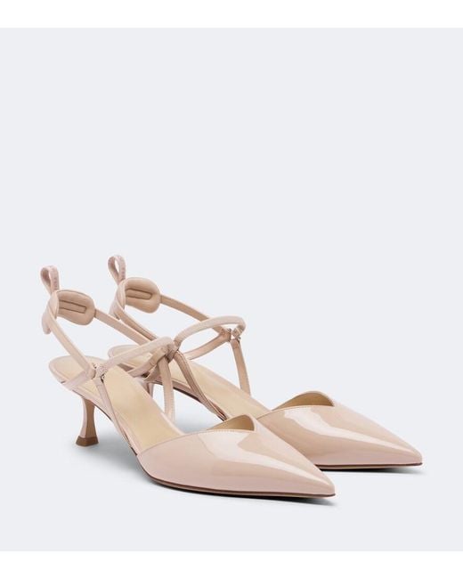 Fendi Pink Very Colibri Patent Leather Slingback Pumps