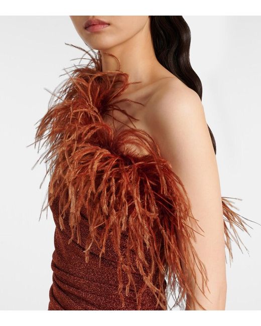 Oseree Purple Lumiere Plumage Maxi Dress