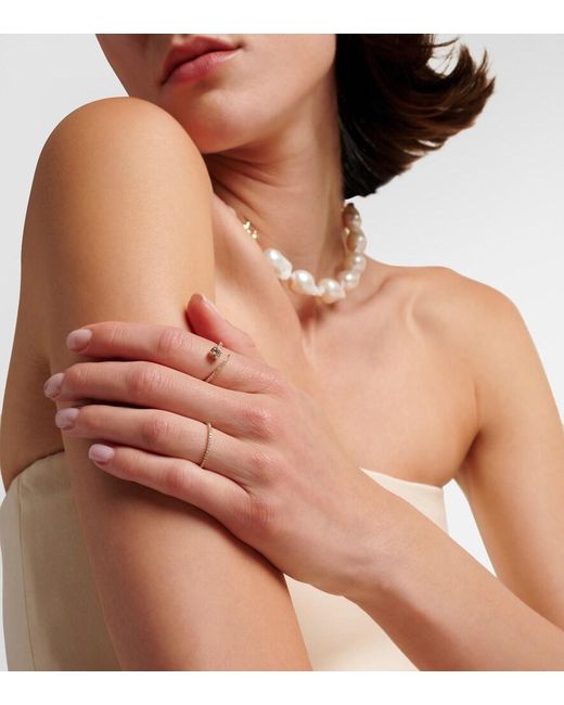 Ileana Makri Natural Grass Seed 18Kt Ring With Diamonds