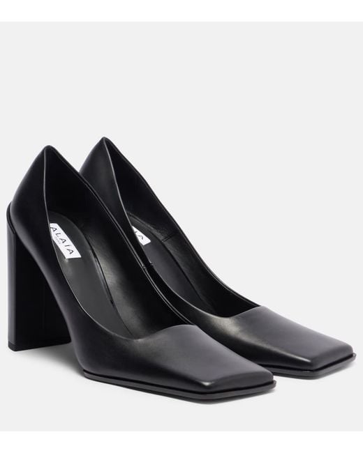 Alaïa Black Pumps Square Aus Leder