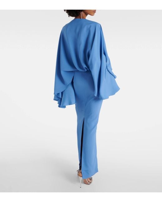 Robe longue Eolia en crepe de cady ‎Taller Marmo en coloris Blue