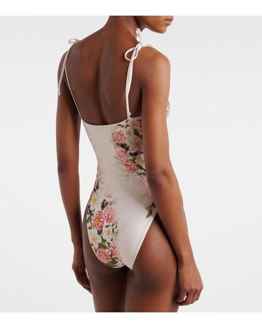 Agua Bendita White Rabano Floral Swimsuit