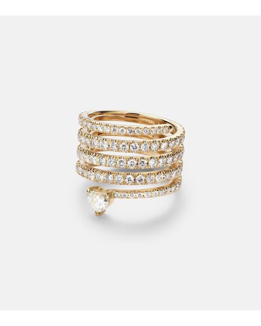 SHAY White Spiral Heart 18Kt Ring With Diamonds