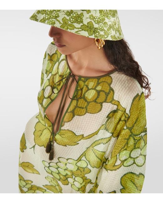 Etro Green Printed Silk Kaftan