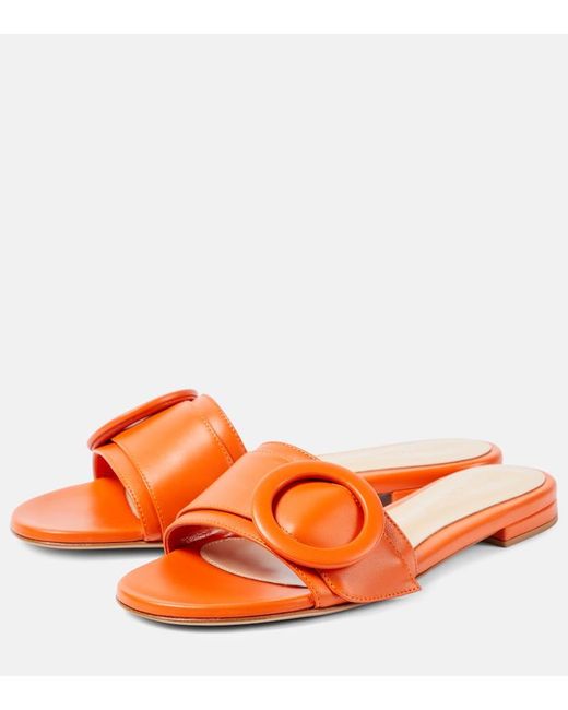 Sandalias de piel adornadas Gianvito Rossi de color Orange
