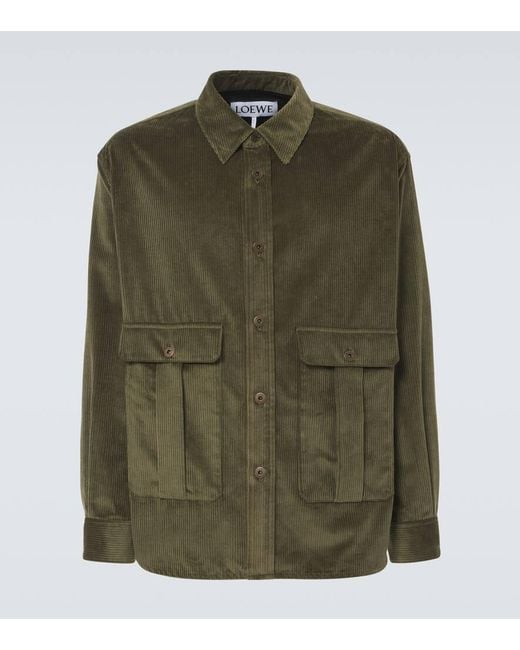 Loewe Hemdjacke Aus Cord in Green für Herren