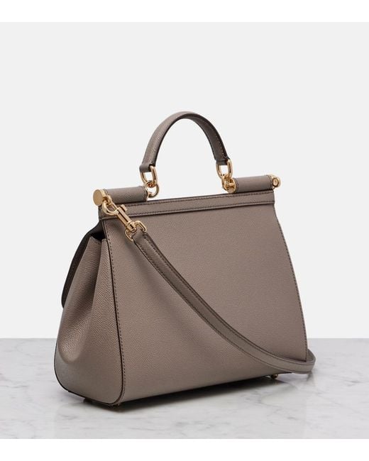 Dolce & Gabbana Brown Sicily Medium Leather Shoulder Bag