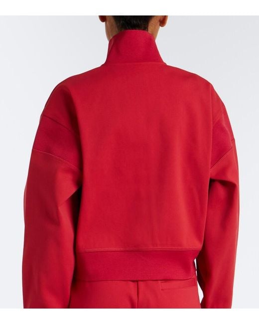 Adidas By Stella McCartney Red Logo Zip-Up Sweatshirt
