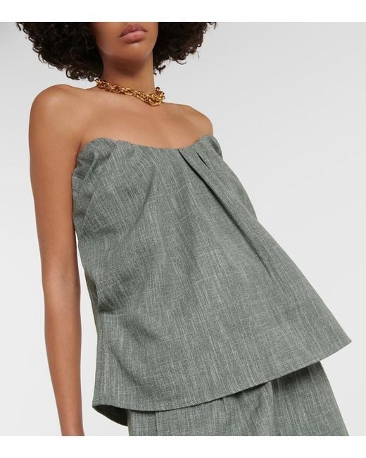 Co. Green Gathered Wool-Blend Top