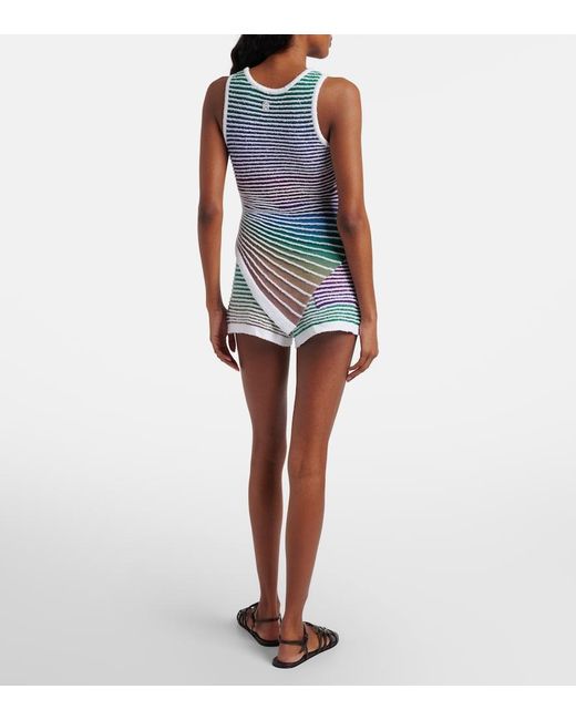 Loewe Green Paula's Ibiza Striped Cotton-Blend Shorts