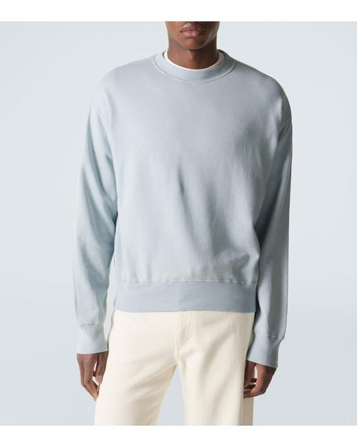 Auralee Blue Cotton, Wool And Silk Sweatshirt for men
