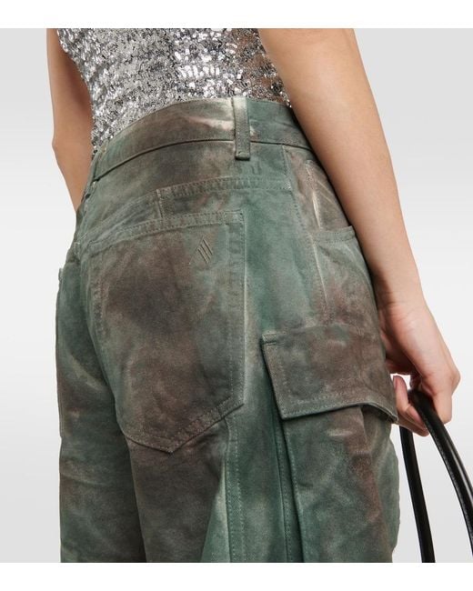 The Attico Gray Fern Oversized Denim Cargo Pants
